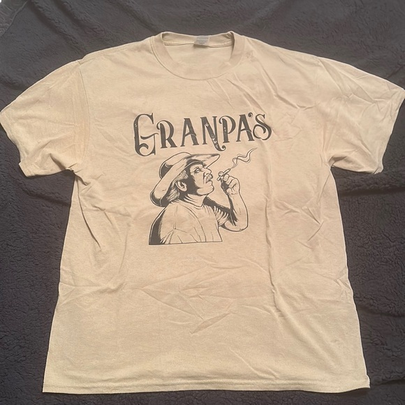 Grandpa’s Finest Cannabis Beige T Shirt Size L - Picture 1 of 3
